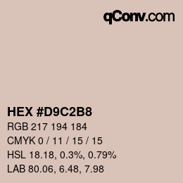 Farbcode: HEX #D9C2B8 | qconv.com