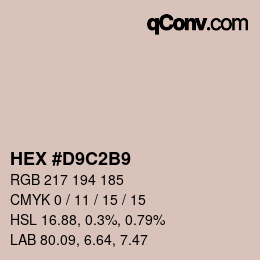 Color code: HEX #D9C2B9 | qconv.com