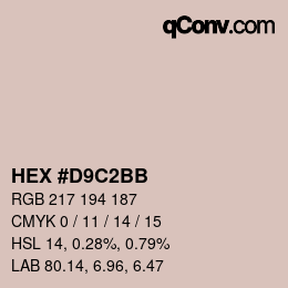 Farbcode: HEX #D9C2BB | qconv.com