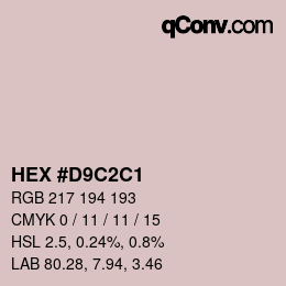 Farbcode: HEX #D9C2C1 | qconv.com