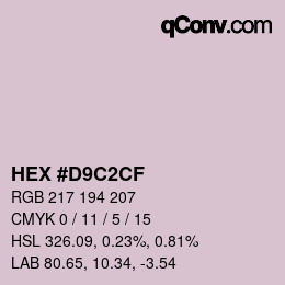Color code: HEX #D9C2CF | qconv.com
