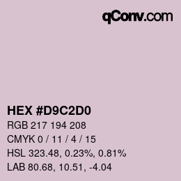 Farbcode: HEX #D9C2D0 | qconv.com