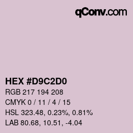 Color code: HEX #D9C2D0 | qconv.com