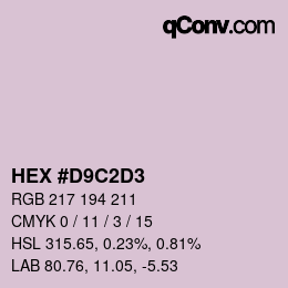 Color code: HEX #D9C2D3 | qconv.com