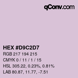 Color code: HEX #D9C2D7 | qconv.com