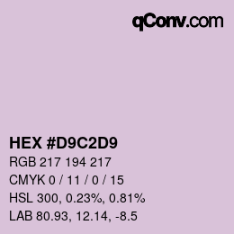Farbcode: HEX #D9C2D9 | qconv.com