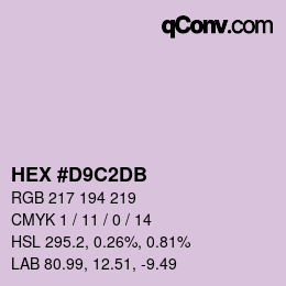 Color code: HEX #D9C2DB | qconv.com
