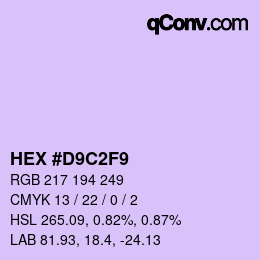 Color code: HEX #D9C2F9 | qconv.com