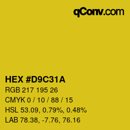Farbcode: HEX #D9C31A | qconv.com