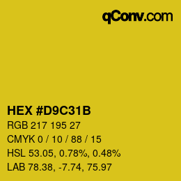 Color code: HEX #D9C31B | qconv.com