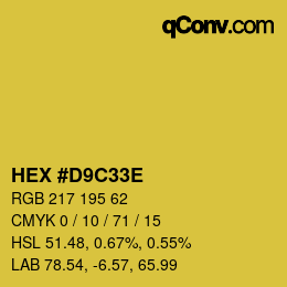 Color code: HEX #D9C33E | qconv.com