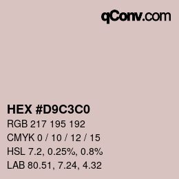 Color code: HEX #D9C3C0 | qconv.com