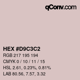 カラーコード: HEX #D9C3C2 | qconv.com