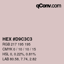 Color code: HEX #D9C3C3 | qconv.com
