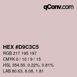 Color code: HEX #D9C3C5 | qconv.com