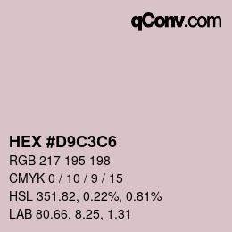 Color code: HEX #D9C3C6 | qconv.com