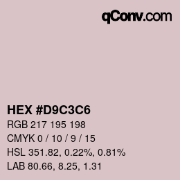 Color code: HEX #D9C3C6 | qconv.com