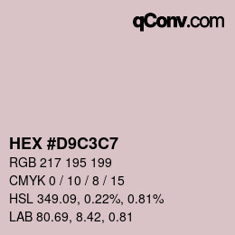 Farbcode: HEX #D9C3C7 | qconv.com