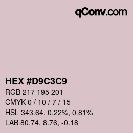 カラーコード: HEX #D9C3C9 | qconv.com