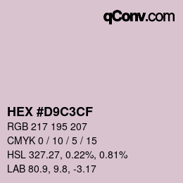 カラーコード: HEX #D9C3CF | qconv.com