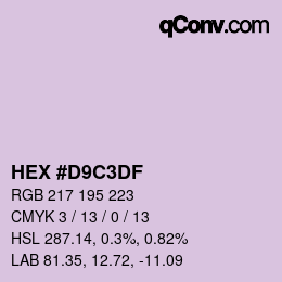 Color code: HEX #D9C3DF | qconv.com