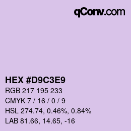 Color code: HEX #D9C3E9 | qconv.com
