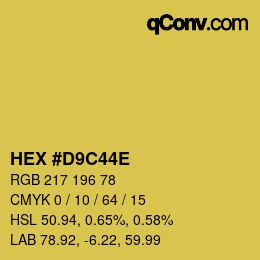 Color code: HEX #D9C44E | qconv.com