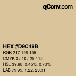 Color code: HEX #D9C49B | qconv.com