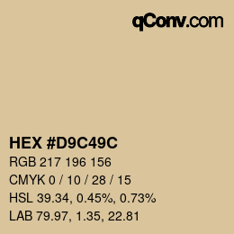 Farbcode: HEX #D9C49C | qconv.com
