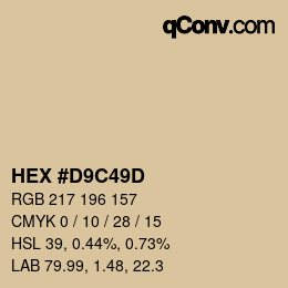 Color code: HEX #D9C49D | qconv.com