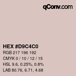 Color code: HEX #D9C4C0 | qconv.com