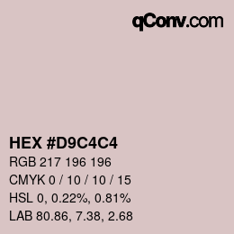 Color code: HEX #D9C4C4 | qconv.com