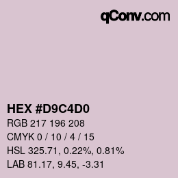 Farbcode: HEX #D9C4D0 | qconv.com