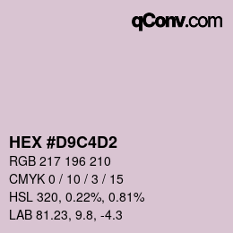 Color code: HEX #D9C4D2 | qconv.com
