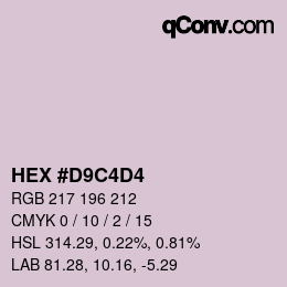 カラーコード: HEX #D9C4D4 | qconv.com