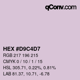 Color code: HEX #D9C4D7 | qconv.com