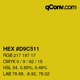 Color code: HEX #D9C511 | qconv.com