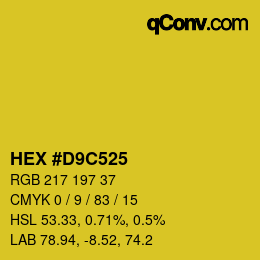 カラーコード: HEX #D9C525 | qconv.com