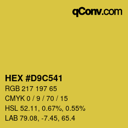 Color code: HEX #D9C541 | qconv.com