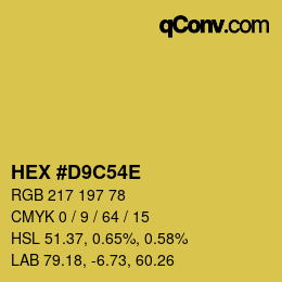 Color code: HEX #D9C54E | qconv.com