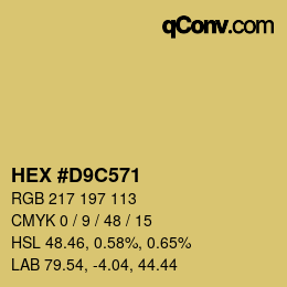 Color code: HEX #D9C571 | qconv.com