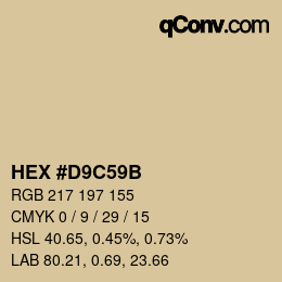 Color code: HEX #D9C59B | qconv.com