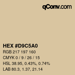Color code: HEX #D9C5A0 | qconv.com