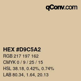 Color code: HEX #D9C5A2 | qconv.com