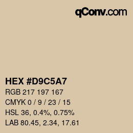 Color code: HEX #D9C5A7 | qconv.com