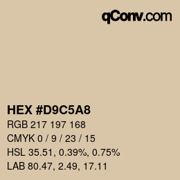 カラーコード: HEX #D9C5A8 | qconv.com