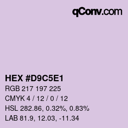 Farbcode: HEX #D9C5E1 | qconv.com