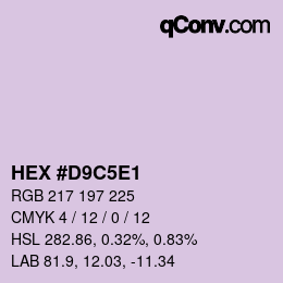 Color code: HEX #D9C5E1 | qconv.com