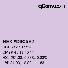 カラーコード: HEX #D9C5E2 | qconv.com