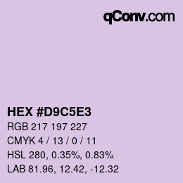 Code couleur: HEX #D9C5E3 | qconv.com